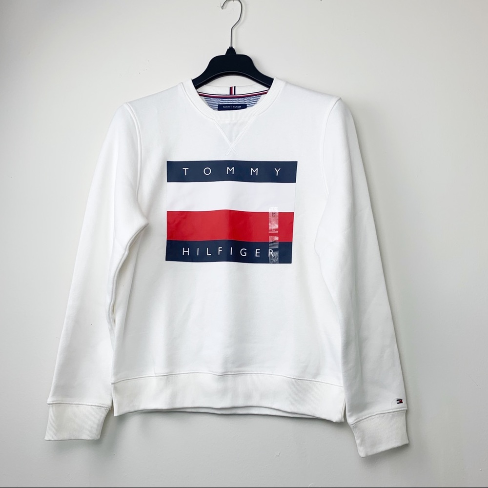 Tommy Hilfiger White Big logo sweater